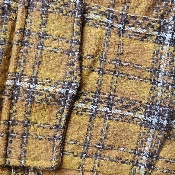 Ellison Mustard Brushed Plaid Utility Jacket L NWOT - Picture 4 of 7